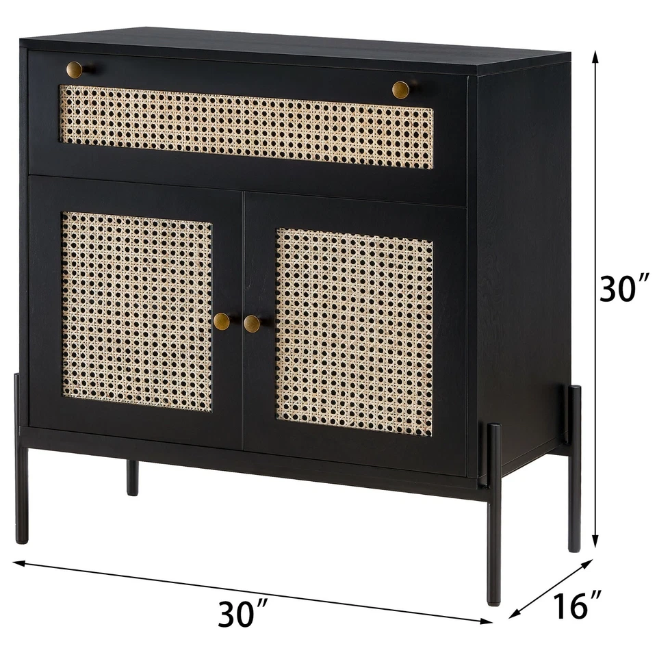 Cómoda vintage con cajón y armario cerrado para salón, dormitorio, entrada Foto 2 de 4