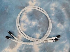 Maze Audio Carbon Silver Braided Litz RCA Patch Interconnect Cables 1 meter