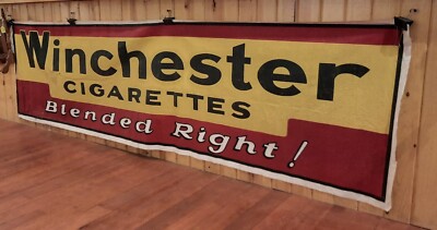 winchester cigarettes Vintage Winchester Cigarettes Banner 1930s Advertisement HUGE Canvas BANNER