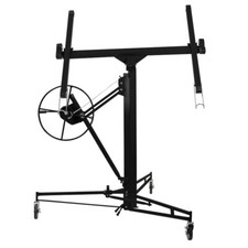 Black 11FT Lifter Drywall Tool Hoist Board Caster Foldable Plasterboard Lift