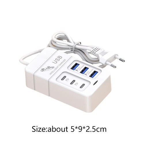 Fast Charging USB Charger Station 35W PD Type C USB Hub Adapter Phone Charger - Photo 2 sur 13