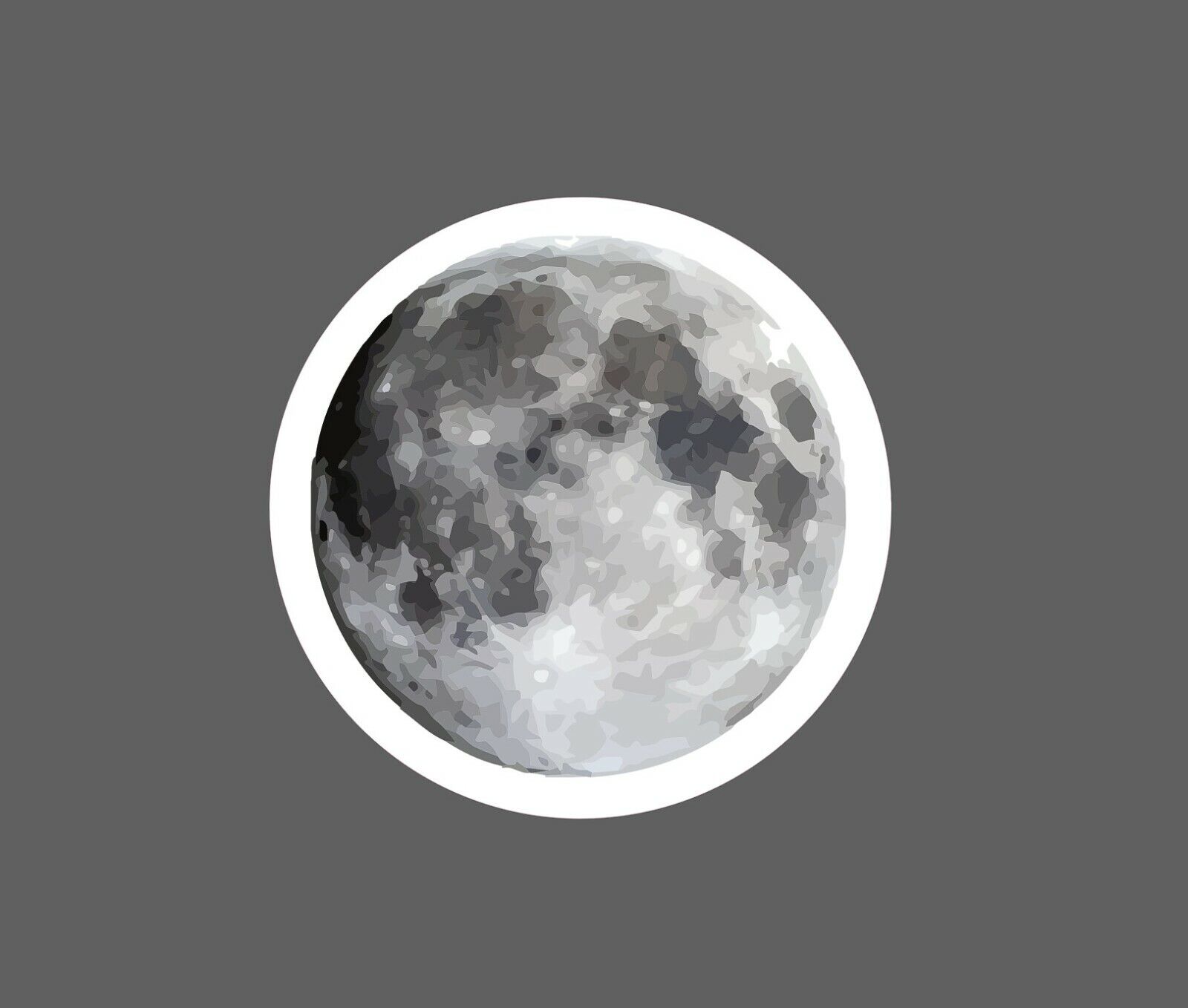 Full Moon Sticker Realistic Waterproof - Buy Any 4 For $1.75 Each Storewide!