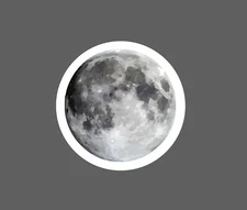 Full Moon Sticker Realistic Waterproof Moon Phase Space Gift NEW
