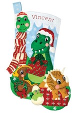 Dino Christmas Felt Christmas Stocking Kit by MerryStockings