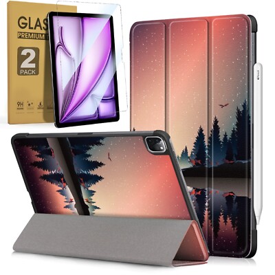 For iPad 10.2 10.9'' 11'' 12.9'' 13 inch Air Pro iPad Case Ultra Slim Trifold Cover