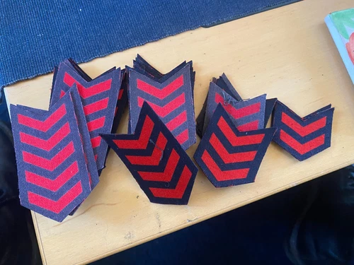 WW2 printed overseas service stripes blue RAF Navy Civil Defence