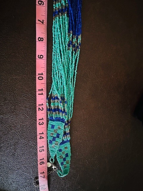 Beaded Long Multi Strand Waterfall Statement Neck… - image 5