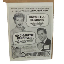 PHILIP MORRIS CIGARETTE PHILIP MORRIS INC. 1952 LUCILLE BALL DESI ARNAZ