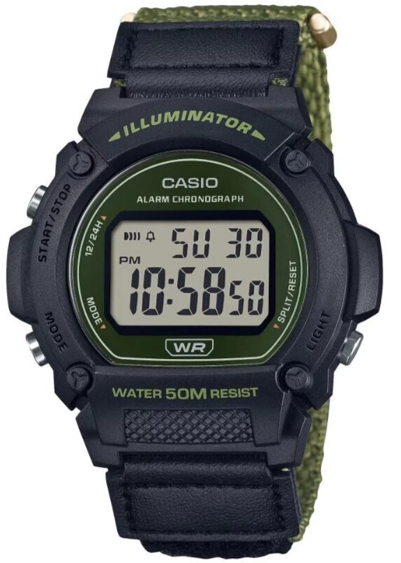Casio Collection Reloj hombre W-219HB-3AVEF Resina negra-Cristal acrílico-50 m - Imagen 1 de 4