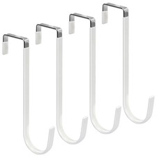 FYY Over the Door Hooks, Single-Hanger 4 Pack, Fits Doors 1.6" Long, A White