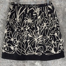 Patricia Jones Womens Size 4 Floral A Line Mini Skirt Button Zip Made in USA