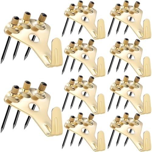 Picture Frame Hangers Hooks with Nails 10 Pack