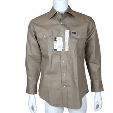 Vintage Wrangler Brushpopper Shirt Heavy Duty Twill Pearl Snaps Men's Medium