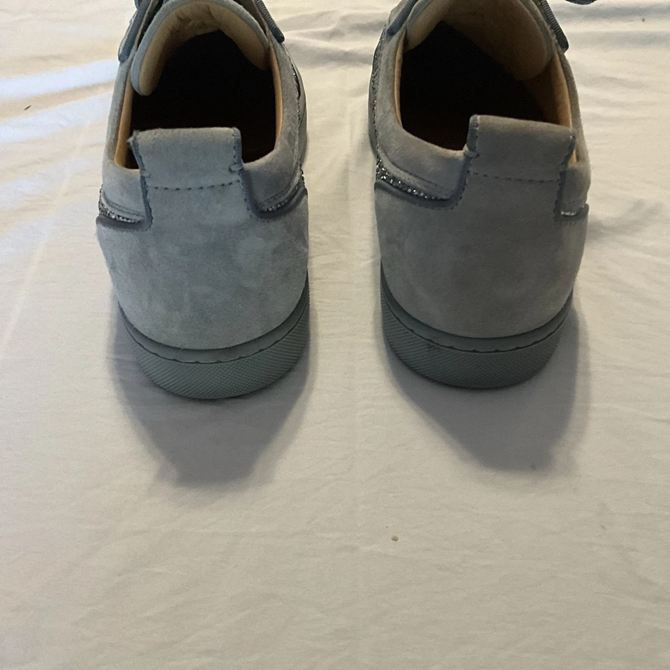 Christian Louboutin Louis Junior Strass Rhinestone Suede Low-Top Sneakers 41 - Image 2 of 4