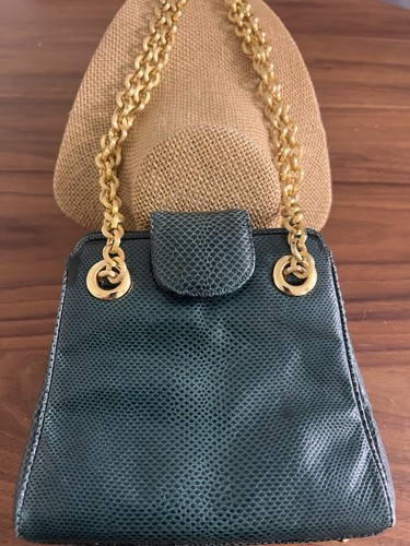 Judith Lieber Mini Handbag Collectible W/Double Gold Tone Chain FREE SHIPPING