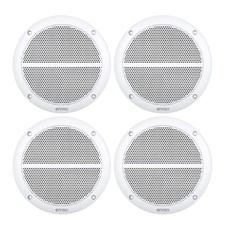 Enrock 6.5" 90 Watt Peak Power Marine 2-Way Full Range White Speakers Qty 4