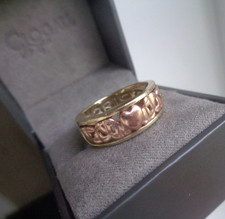Clogau Welsh Gold Ring 9ct Cariad schwer 6,4g mit Box um 2000/10er Gr. Q "Beloved"