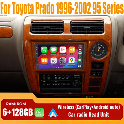 7'' Wireless Carplay Android Auto Head Unit For Toyota Prado 1996-2002 95 Series