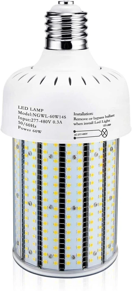 60W LED Corn Bulbs Light E39 Mogul Base Warehouse High Bay Lighting AC277-480V - Image 2 of 4