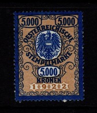 Austria 1922 5,000k Revenue Used - S50307