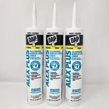DAP Alex Plus Silicone Caulk Acrylic Latex White 10.1 fl oz (3 Pack)
