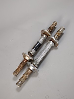 Vintage Golds Gym Dumbbell Bars Pair Standard 1 Inch Spin Lock Handles *Rusty
