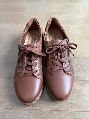 #ad Clarks Womens Caroline Janna Tan Leather Size 8.5 $85.00