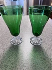 VTG 2 Anchor Hocking Emerald Green Burple Depression Iced Tea Water Goblet 6.75”
