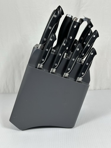 NANFANG BROTHERS Damascus Kitchen Knife Set Scissors Steak Block Complete 17 Pc - Picture 3 of 12