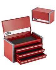 VEVOR Tool Box Cassetta Attrezzi Portatile in Metallo 218 mm 3 Cassetti Rosso