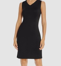 T Tahari Women's Black Sleeveless Crisscross-Back Sheath Dress Size 10