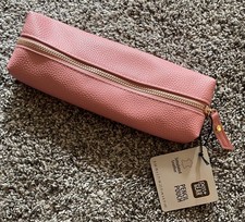Pen  Gear Simulated Leather Pencil Pouch, Pink -NEW
