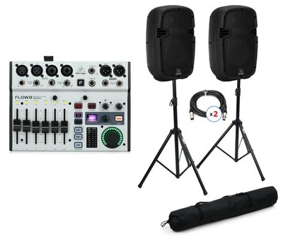 Behringer FLOW 8 8-input Digital Mixer PA Bundle