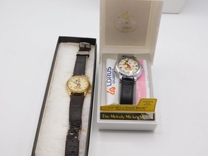 PAIR OF 2 MICKEY MOUSE WATCHES~LORUS~QUARTZ~MUSICAL~UNTESTED~WALT DISNEY