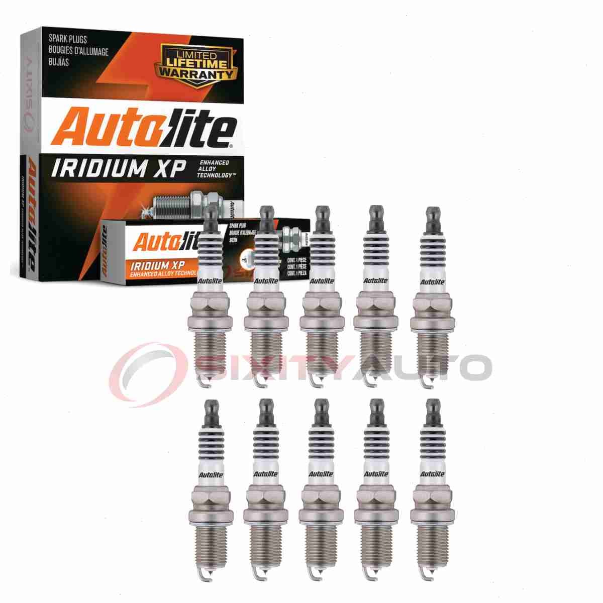 10 pc Autolite Iridium XP Spark Plugs for 2007-2011 Audi S6 5.2L V10 hx
