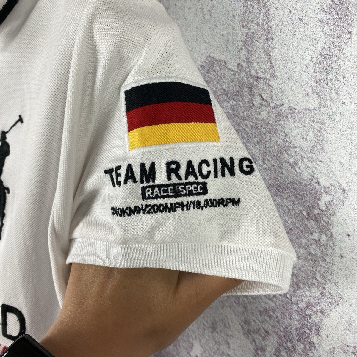 美品　刺繍polo RalphLauren 希少　TEAM RACING Vintage Polo Ralph Lauren Polo Shirt Women's Racing Team