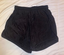 Military PT Shorts MX3 138 Size S Black Made In USA 100% Nylon Elastic Waist