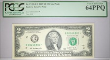 2009 $2* New York Star Note Only 128K Printed PCGS 64 PPQ B00068803*