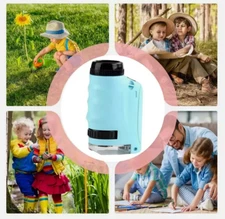 Mini Microscope for Kids gift, Portable Microscope, LED Lighting Small Handheld