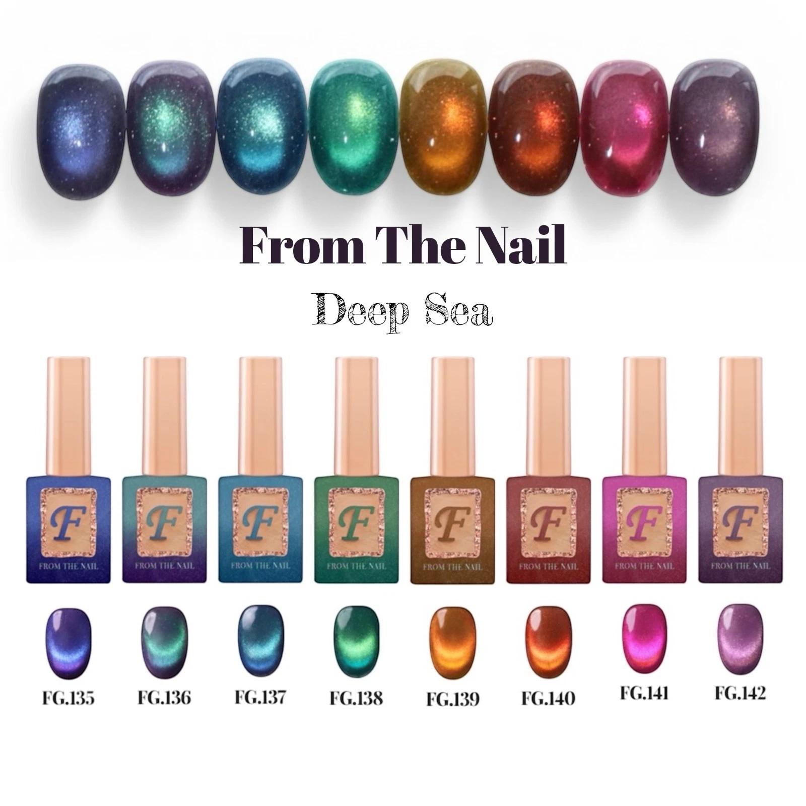From The Nail Deep Sea Magnet Gel 8-Colors Full Set K-Beauty New