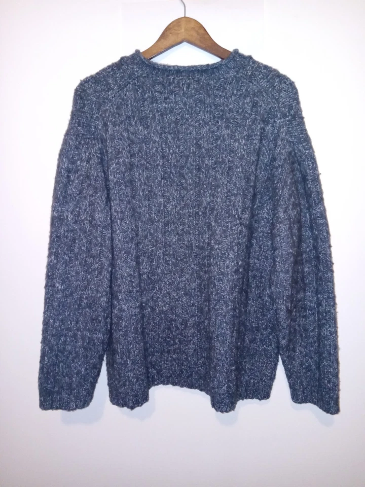 Le Collezioni Structure Mens Size XL Wool Blend Sweater Gray Italian Pullover - Image 3 of 4