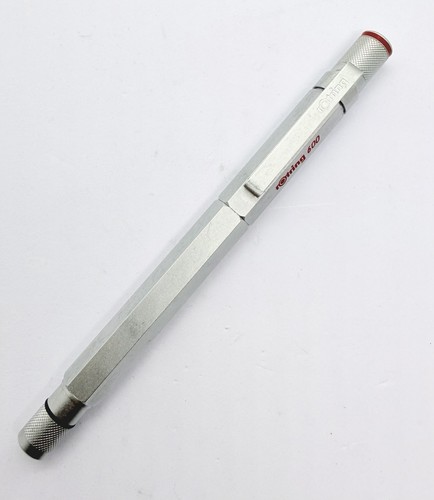 Vintage Rotring 600 Silver Color Rollerball Pen 2 Color Indicator