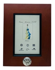 West Virginia Mountaineers Wood Picture Frame w/Emblem-Holds 4x6 Photo-Enmon-New