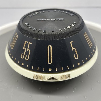 Vtg 50s Presto Loud Ring Kitchen Timer Flying Saucer Atomic Shape Retro