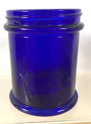 Vintage J. L. ELLETT KOREXOL Mendham, NJ Skin Cream Cobalt Blue Glass Jar NO LID