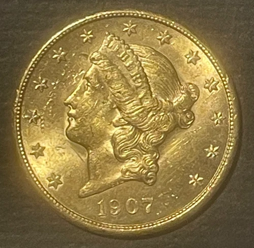 1907-S $20 GOLD LIBERTY DOUBLE EAGLE Classic Coin Brilliant Uncirculated : 10507