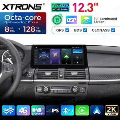 XTRONS AUTORADIO GPS BMW X5 E70 X6 E71 Android 14 WIFI 4G 12,3'' CCC CARPLAY