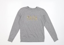 Womens UK Size S Preworn Grey Pullover Sweatshirt