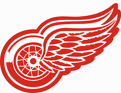 Detroit Red Wings Winged Wheel logo White or Red Vinyl Decal Choose your size