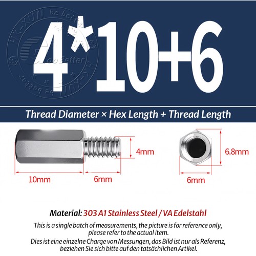 M4 M5 Male-Female Stainless Steel Hex Standoff Screw Spacer Pillar Hex Support - Picture 19 of 56